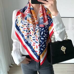 2/$30 NEW Colorful Painted Nature Printed Silky Fashion Scarf